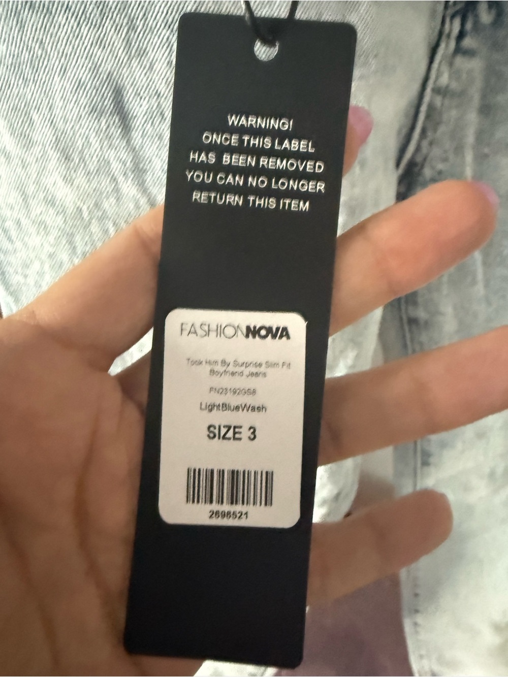 Fashion Nova Light Blue Wash Women’s Boyfriend Jeans